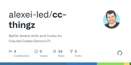 alexei-led/cc-thingz: Battle-tested skills and hooks for ...