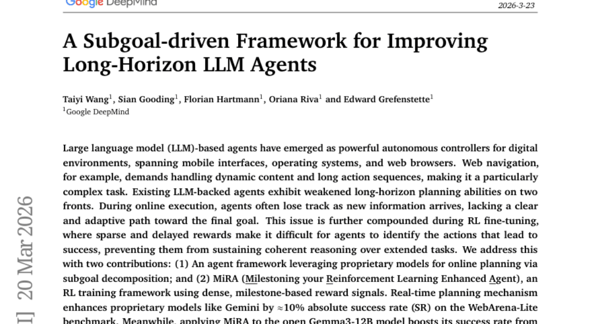 A Subgoal-driven Framework for Improving Long-Horizon LLM Agents