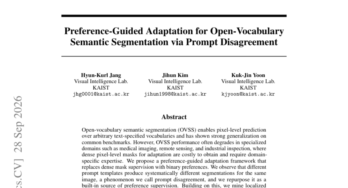 Preference-Guided Adaptation for Open-Vocabulary Semantic Segmentation via Prompt Disagreement