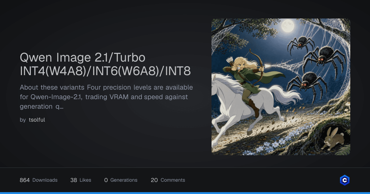 Qwen Image 2.1/Turbo INT4(W4A8)/INT6(W6A8)/INT8
