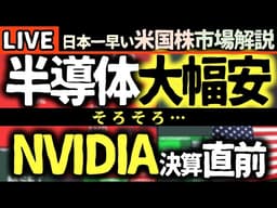 🚨緊急速報！半導体大幅安📉NVIDIA決算直前、代わりに浮かぶのが･･･？【米国株で朝活投資】日本一早い米国株市場解説 朝4:30～夏時間