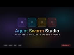 Agent Swarm Studio: 4 AI Agents Analyze a Company in Real-Time | Live Demo