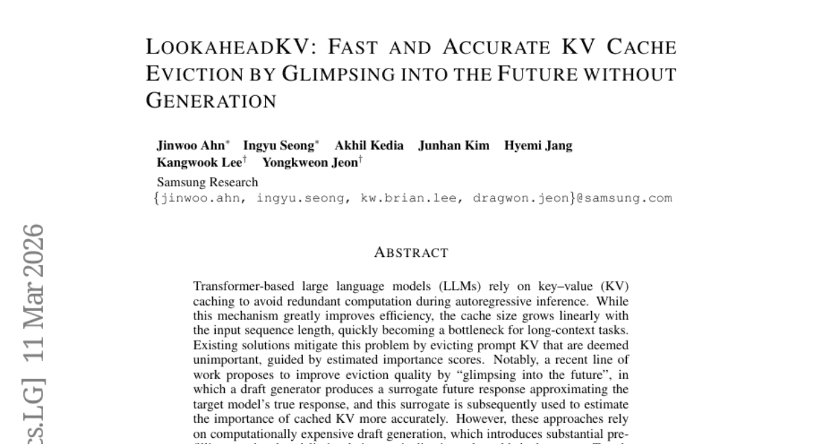 LookaheadKV: Fast and Accurate KV Cache Eviction by Glimpsing into the Future without Generation