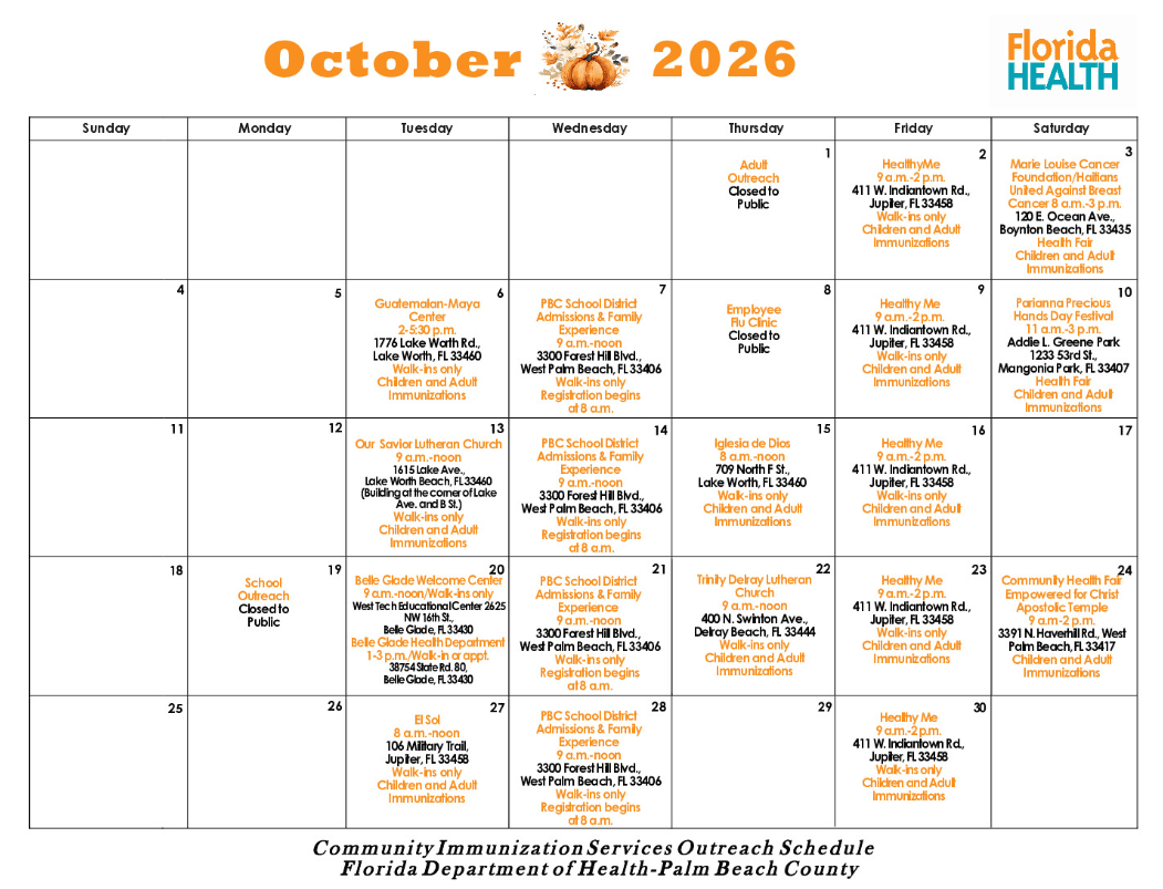 Community Immunization Services - October 23, 2026