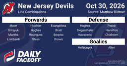 New Jersey Devils NHL Line Combinations