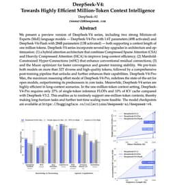 @omarsar0: What are your thoughts on DeepSeek-V4?

Going through the paper right now. https://t.co/V49sgPJbrG
