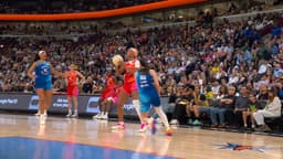 @WNBA: SLAM DUNK 🏀

Dominique Malonga got up for the jam and Angel is loving it!

#WNBAAllStar2026 | @ATT h...