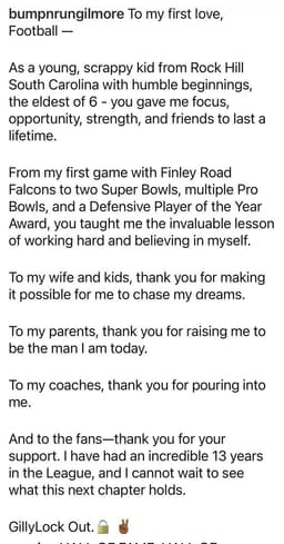 @AdamSchefter: Five-time Pro-Bowl CB Stephon Gilmore announced on IG that he is retiring from the NFL. https://t.co...