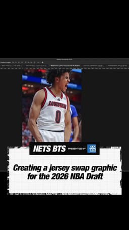 @BrooklynNets: Preparing @MikelBrownJr1's jersey swap graphic for the 2026 NBA Draft!

Nets BTS presented by @Ameri...