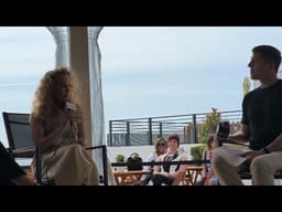 American actress Gillian Anderson at the opening panel of the American Pavilion in Cannes 