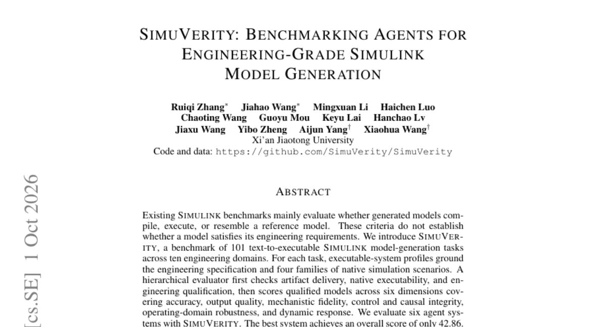 SimuVerity: Benchmarking Agents for Engineering-Grade Simulink Model Generation