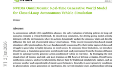 NVIDIA OmniDreams: Real-Time Generative World Model for Closed-Loop Autonomous Vehicle Simulation