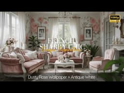 How to Decorate French Shabby Chic: Dusty Rose Wallpaper & Antique White