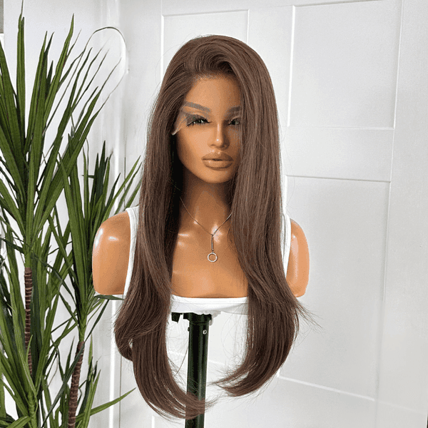 SAFIA -Long Rooted Chocolate Brunette Full Lace Synthetic Wig