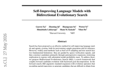 Self-Improving Language Models with Bidirectional Evolutionary Search