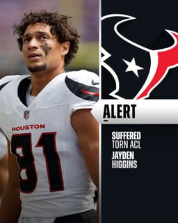 @NFL: Texans WR Jayden Higgins suffered torn ACL in Tuesday's practice. (via @RapSheet) https://t.co/udrGm...