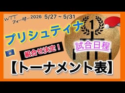 【トーナメント表】本戦スタート！🇯🇵日本選手の1回戦スケジュールと対戦相手をチェック！フィーダープリシュティナ2026