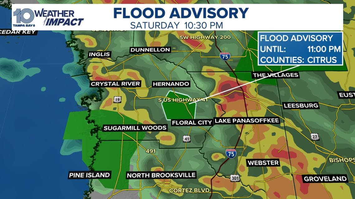 Roadway blocked off in Inverness due to flooding