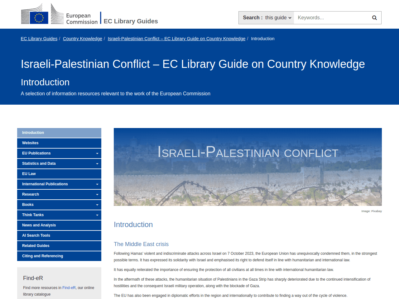 Selected think tanks - Israeli-Palestinian Conflict