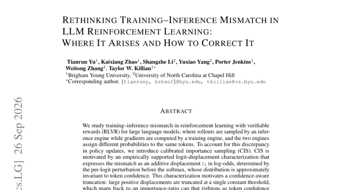 Rethinking Training-Inference Mismatch in LLM Reinforcement Learning: Where It Arises and How to Correct It
