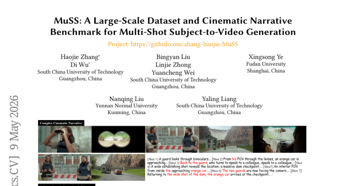MuSS: A Large-Scale Dataset and Cinematic Narrative Benchmark for Multi-Shot Subject-to-Video Generation