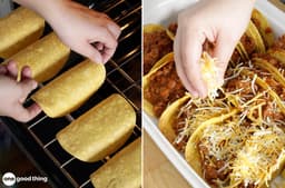 Baked tacos with homemade crunchy taco shells