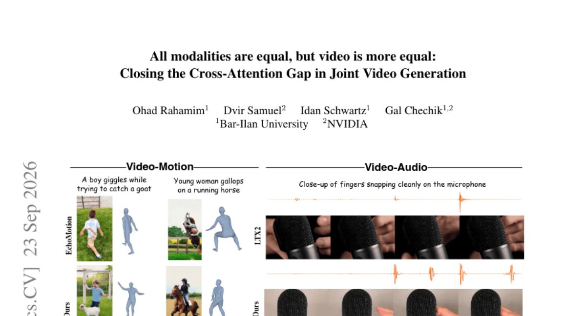 All modalities are equal, but video is more equal: Closing the Cross-Attention Gap in Joint Video Generation
