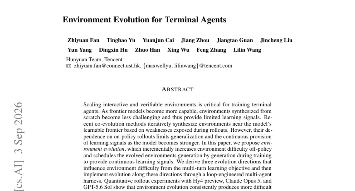Environment Evolution for Terminal Agents