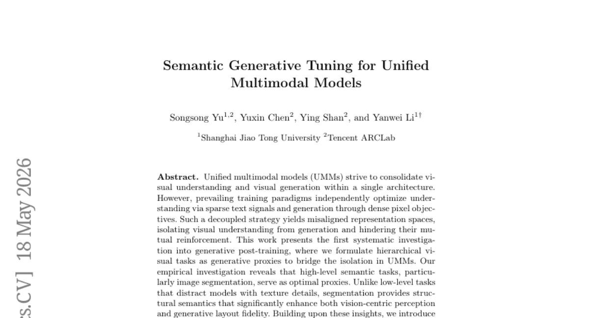 Semantic Generative Tuning for Unified Multimodal Models