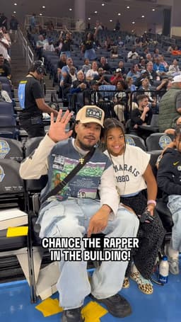 @WNBA: Chance The Rapper is in the house for Dream vs. Sky! 🤩

📺 ESPN | 2026 WNBA Commissioner’s Cup | @coi...