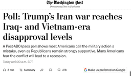 Gas Surges 40 Cents This Week, Louisiana Gov Cancels Primary Elections, "Poll: Trump’s Iran war reaches Iraq- and Vietnam-era disapproval levels"