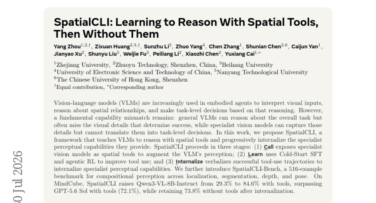 SpatialCLI: Learning to Reason With Spatial Tools, Then Without Them