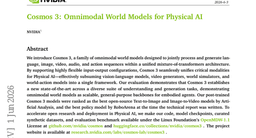 Cosmos 3: Omnimodal World Models for Physical AI
