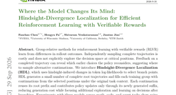 Where the Model Changes Its Mind: Hindsight-Divergence Localization for Efficient Reinforcement Learning with Verifiable Rewards
