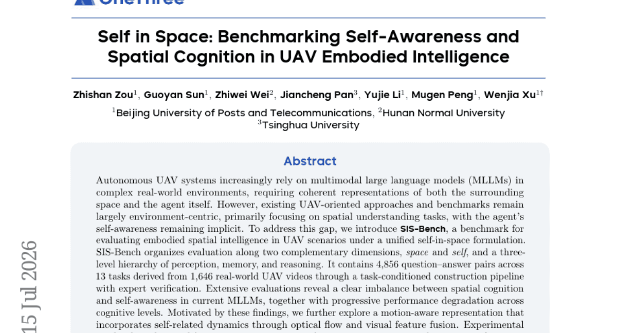 Self in Space: Benchmarking Self-Awareness and Spatial Cognition in UAV Embodied Intelligence