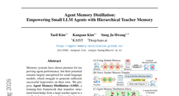 Agent Memory Distillation: Empowering Small LLM Agents with Hierarchical Teacher Memory