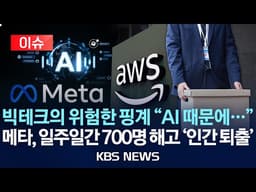 [이슈] 빅테크의 위험한 핑계 "AI 때문에…"…메타, 지난주만 700명 해고 '인간 퇴출'/2026년 3월 31일(화)/KBS