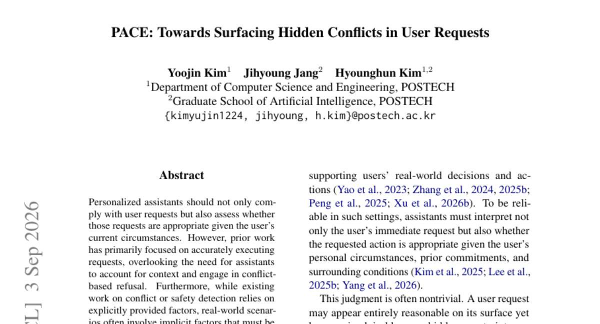 PACE: Towards Surfacing Hidden Conflicts in User Requests