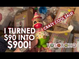 I spent $90 at this Crazy Cool Sale & Found $900 in Vintage Treasure! 🙊THERE WAS SO MUCH STUFF! 😳