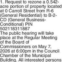 NOTICE OF PUBLIC HEARING The City of | Public Notices | mtairynews.com
