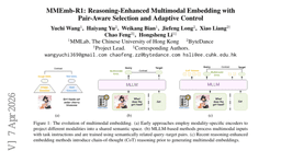 MMEmb-R1: Reasoning-Enhanced Multimodal Embedding with Pair-Aware Selection and Adaptive Control