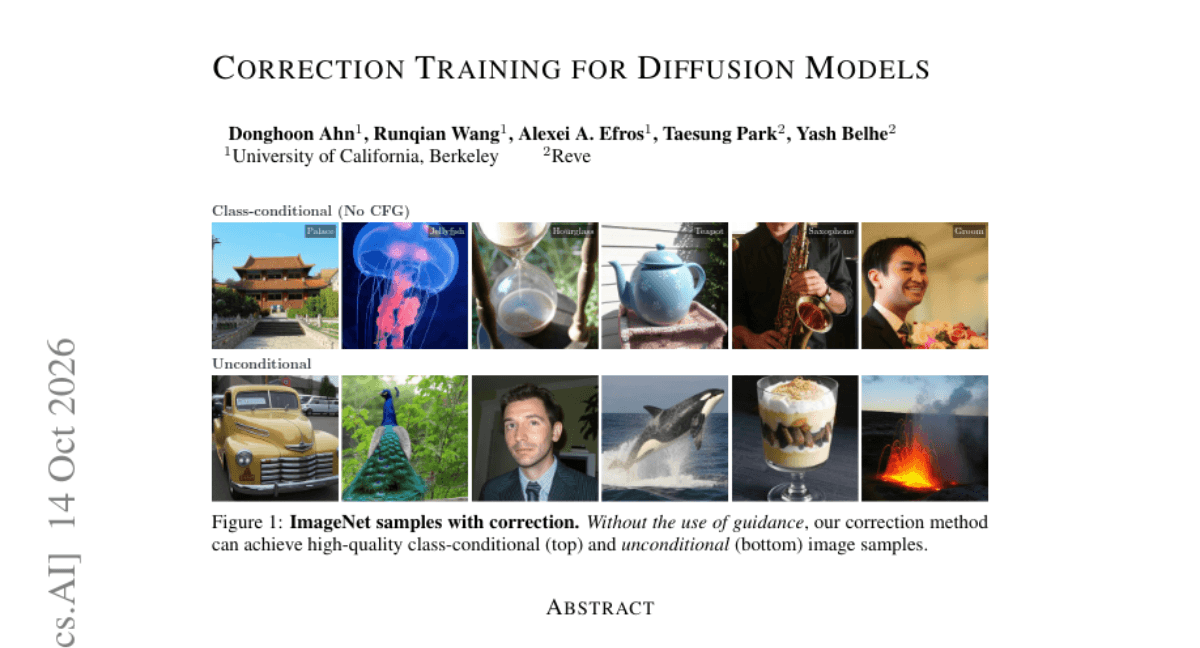 Correction Training for Diffusion Models