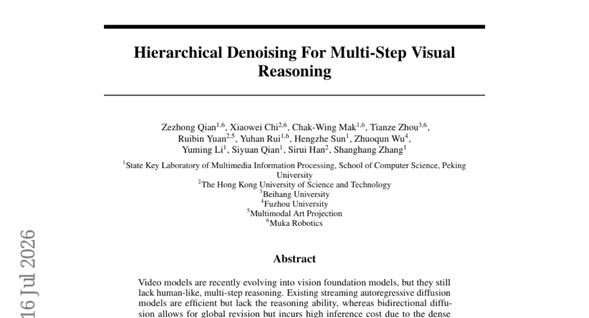 Hierarchical Denoising For Multi-Step Visual Reasoning