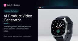 AI Product Video Generator | NodeTool use case