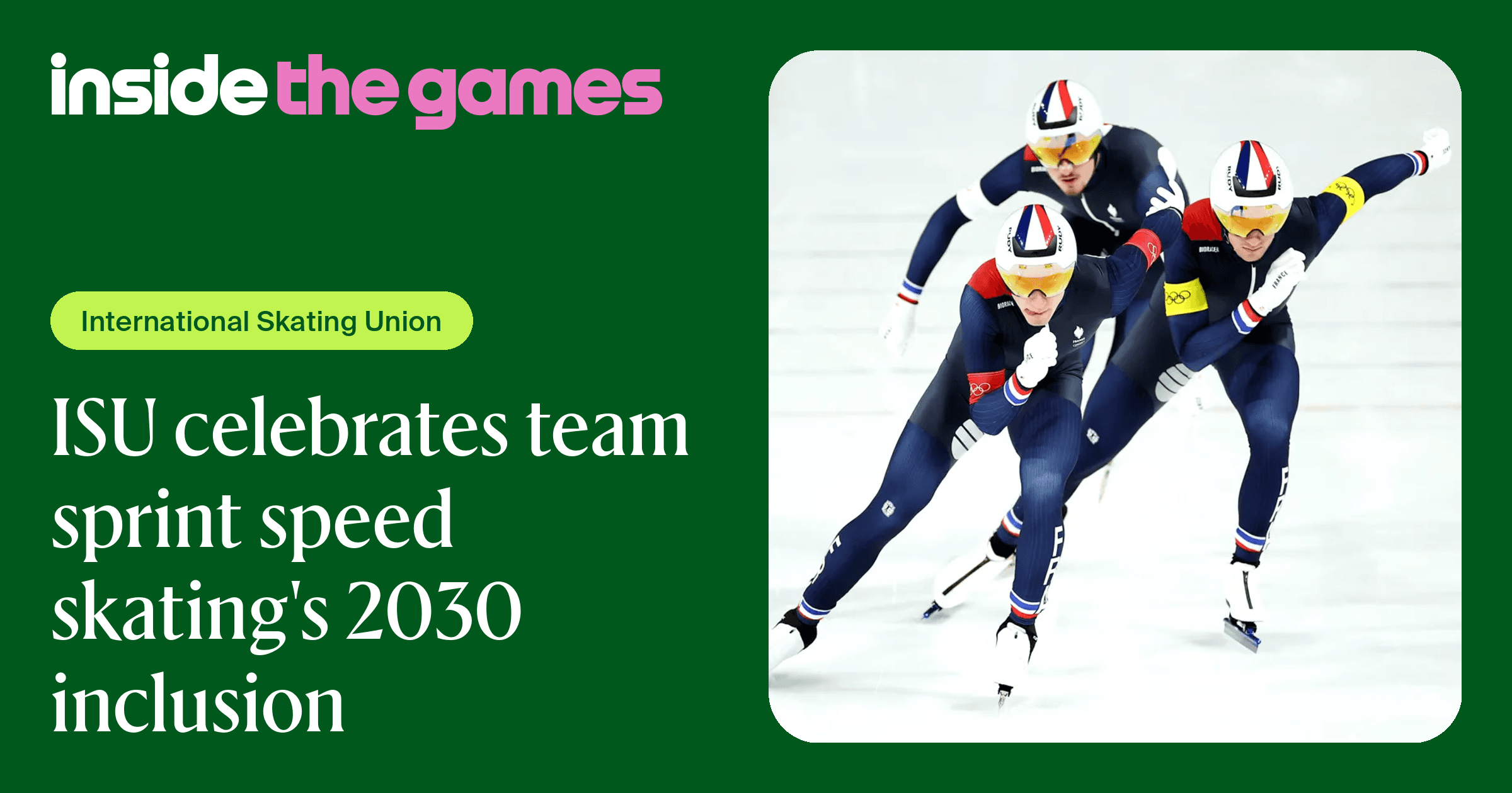 ISU celebrates team sprint speed skating's 2030 inclusion