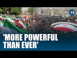 Iran Marks 90 Days Of War With Massive Rally; IRGC Unveils Deadly Missile Boat Amid Rising Tensions