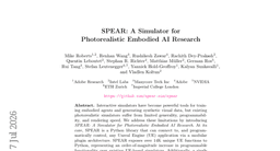 SPEAR: A Simulator for Photorealistic Embodied AI Research