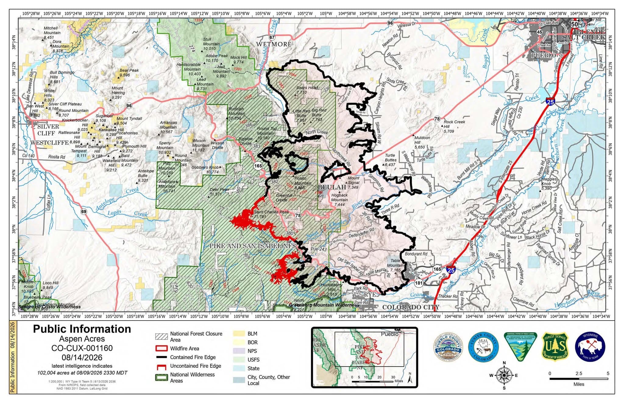 Aspen Acres Fire Holds at 102004 Acres, 72% Contained ...