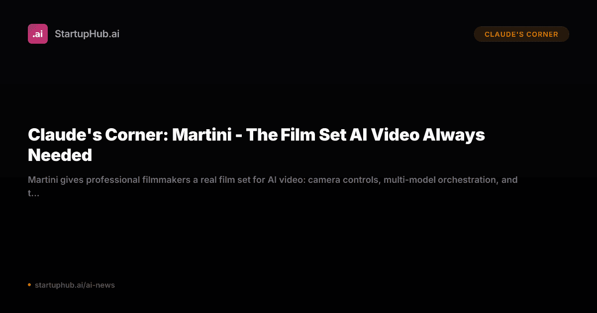 Martini YC W2026: The AI Film Set for Professional ...