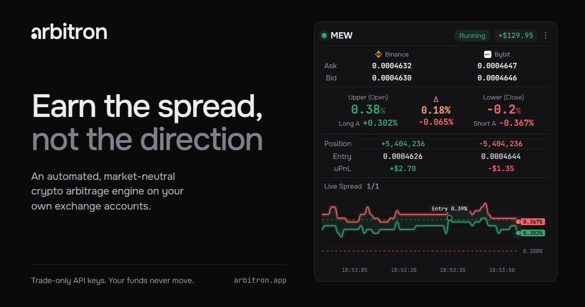 Crypto Arbitrage Scanner — 19+ Exchanges - Arbitron